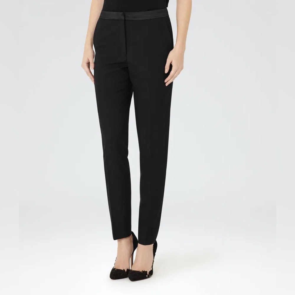 Reiss Women’s Rockie Wool Trouser, Black, SIZE:8